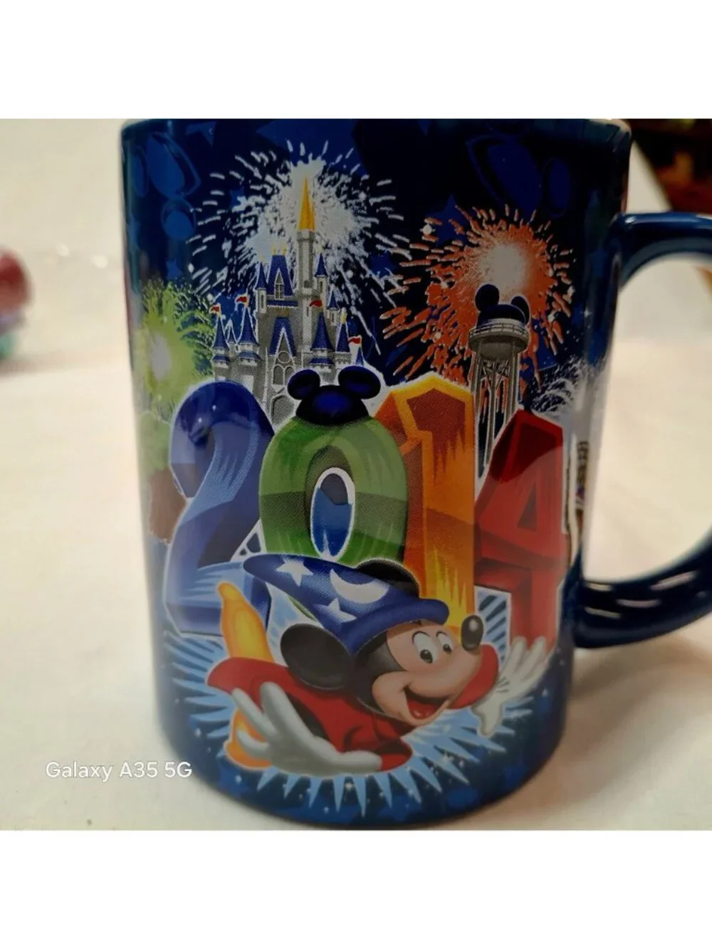 Walt Disney World 2014 Mickey Mouse Ceramic Mug With Fireworks & Castle Design